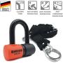 Kraser KR50 120L Motorcycle Chain Lock Anti-Theft Scooter Chain and Lock SRA Homologated Mini U Solid Ø18 Set Loop System 120 cm Ø10 Hexagonal Multifunction
