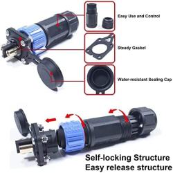 Trolling Motor Plug Receptacle Set, ABPF Marine Boat Power Connector, Waterproof Connector for Motor, 12/24/36/48 Volt Marine Plug for Trolling Motors