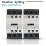 Shopcorp 30 Amp 6 Pole (3 Pole x 2) Normally Open and Auxiliary 1NO-1NC, 110-120VAC Coil, Motor Load 32A and Lighting Load 50A Contactors Bundle with DIN Rail, 35 x 150 mm and 2#10 Screws