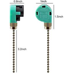 2 Pack Dotlite Ceiling Fan Switch UL Listed 3 Speed 4 Wire Pull Chain Switch Cord ZE-268S6 Appliances Speed Control Switcher Replacement Parts Compatible with Ceiling Fans Wall Lamps (Bronze)