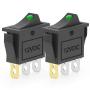 QCQIANG 2PCS AC 16A 250V 20A 125V Rocker Switch with Green LED Light, Rocker Button Switch for Cars, Motorcycles, Vacuum Cleaners