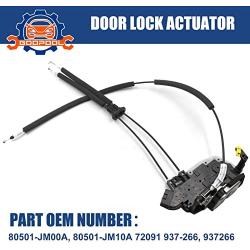 Door Lock Actuator Latch Assembly Front Left Side Compatible with 08-15 Nissan Rogue Replace OEM:# 80501-JM00A, 80501-JM10A 72091 937-266, 937266