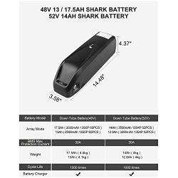 Accolmile Electric Bike Battery for Motor : Downtube Shark/Rear Rack / U004 Triangle Battery for 8fun Motor BBS01B BBS02B BBSHD BBS03, Lithium Battery for Ebike Conversion Kit 52V 48V 36V