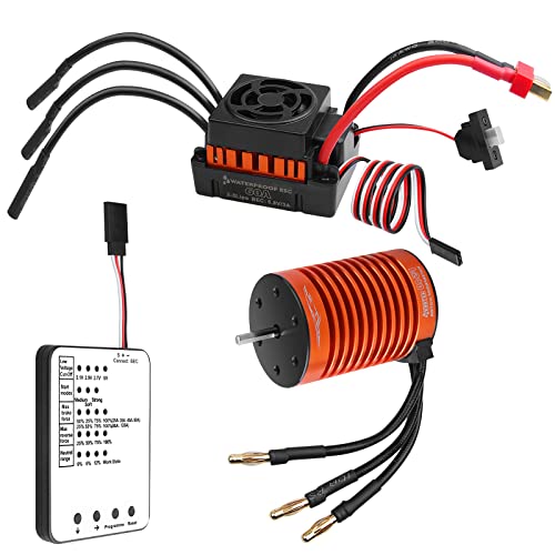 RC Car 1:10 Scale F540 4370KV Brushless Motor with 60A ESC and Electric Speed Controller Programming Card Classic Motor ESC Combo Set for 1/10 RC Car Truck