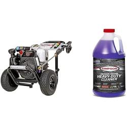Simpson Cleaning MSH3125 MegaShot Gas Pressure Washer Powered by Honda GC190, 3200 PSI at 2.5 GPM, (49 State) + Simpson Cleaning Heavy Duty Cleaner for Pressure Washers, 1 Gallon