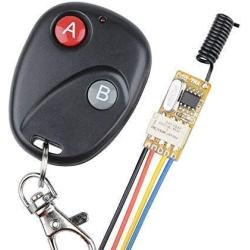 Mini Relay Wireless Switch 12V 433Mhz Remote Control Relay Switch, Secure 1-Channel Micro Receiver with Transmitter System in Latched Mode DC 3.7V 5V 6V 7V 9V 12V