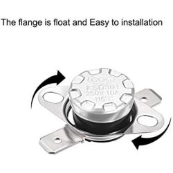 uxcell KSD301 Thermostat 115°C/239°F 10A Normally Closed N.C Adjust Snap Disc Temperature Switch 5pcs