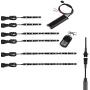 Kingshowstar 6PCS Multi-Color Wireless Remote Control Motorcycle Atmosphere Lamp RGB Motorcycle 5050 Led Strip Light Kit