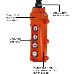 JET PBC-420CN, 4-Button Control Pendant, 20 Cord (152421)