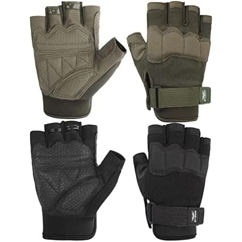 FIORETTO Fingerless Tactical Gloves, Airsoft Gloves, Half Finger Military Gloves for Driving, Cycling, Shooting, Hunting, Motorcycle, Climbing, Outdoor Work