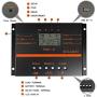 MHJYD 80A PWM Solar Charge Controller 12V 24V LCD Display PV Battery with 5V USB Solar Charger Regulator (Color : Black, Size : 80A)