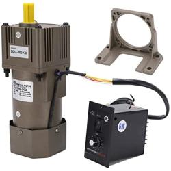 Electric Gear Motor, Walfront AC 220V 90W Single Phase Asynchronous Gear Motor High Torque Deceleration Adjustable Speed 5K/10K/20K/50K/100K RPM Optional(100k)