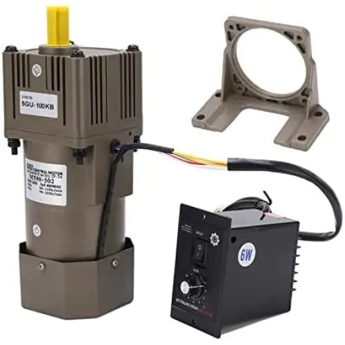 Moteur Électrique à Réducteur, Walfront 220V AC 90W Monophasé Asynchrone, Couple Élevé, Débattement Réglable, Vitesse Variable 5K/10K/20K/50K/100K RPM (Optionnel) Moteur Électrique à Réducteur, Walfront 220V AC 90W Monophasé Asynchrone, Couple Élevé, Débattement Réglable, Vitesse Variable 5K/10K/20K/50K/100K RPM (Optionnel)