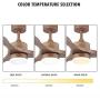 WINGBO 52’’ Modern Ceiling Fan with Lights and Remote, Industrial Walnut Ceiling Fan, 3 Curved Blades, Reversible Motor, Indoor LED Ceiling Fan for Kitchen Bedroom Living Room, ETL Listed