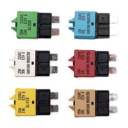 Gloaso Manual Reset Fuses Circuit Breaker Low Profile ATC Fuse Breakers E39 5A 10A 15A 20A 25A 30A for 12V 24V DC Car Boat RV Solar