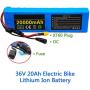 36V 20Ah E-Bike Lithium Ion Battery Pack, with Charger + Fuse + BMS, Ideal for 200W-500W Motors, Rechargeable Replacement Battery