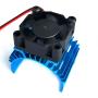 DEVMO Alloy Heat Sink Heatsink with 5V Cooling Fan for 1/10 Car 540 550 3650 Size Brushless Engine Motor Remote Control Car Truck Buggy Crawler Blue