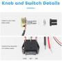 PWM DC Motor Speed Controller, DC 9V-60V & 20A Max Brush Motor Stepless Speed Controller with Forward-Brake-Reverse Switch & Ajustable Potentiometer