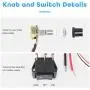 PWM DC Motor Speed Controller, DC 9V-60V & 20A Max Brush Motor Stepless Speed Controller with Forward-Brake-Reverse Switch & Ajustable Potentiometer