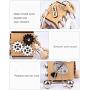 Busy Activity Cube for Travel Toddlers 1 2 3 4 Year Old, Busy Board Fidget Cube Sensory Board for Kids Baby Wooden Busy Cube Educational Montessori Toys Learning Basic Life Skills Learn to Tie Shoes
