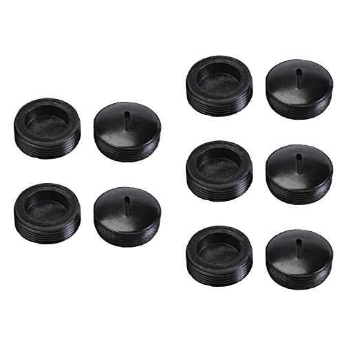 Heyiarbeit Carbon Brush Holder Caps 21mm O.D. 8.45mm Thickness Electric Motor Brush Cover Plastic Fitting Thread Black 10pcs