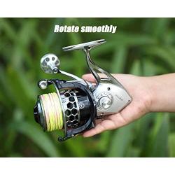 ZJIANC Spinning Reel，4.7:1 Low Speed Fishing Reel,Freshwater and Saltwater Spinning Fishing Reel,Surf Fishing,Smooth Powerful Reel with 22 pounds Max Drag，Metal Body Aluminum Spool & Handle