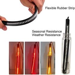Motorcycle LED Strip Tail Light with Turn Signals,High Bright 32LED 8