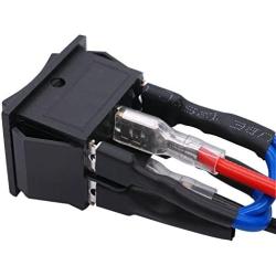 TWTADE Momentary Polarity Reverse Switch DC 12V 10A Motor Control 6 Pin 3 Position (ON)-Off-(ON) AC 110V-220V Black Boat Rocker Toggle Switch With Wire KCD2-223-JT