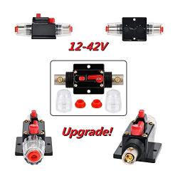 ANJOSHI 20 Amp Resettable Fuse Holder Circuit Breaker, with Manual Reset Waterproof Switch for RV Car Audio Marine Boat Motor Truck Inverter Home Solar System Replace Fuse 20A-150A/12V-42V DC (20A)