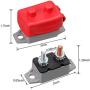 2 Pieces DC 12V - 24V Automatic Reset Circuit Breaker with Cover Stud Bolt and 4 Pieces Wire Lugs for Battery Chargers, Trucks, Buses, Electric Cars, Car Engines and Automotive Supplies (30 Amp)