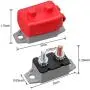 2 Pieces DC 12V - 24V Automatic Reset Circuit Breaker with Cover Stud Bolt and 4 Pieces Wire Lugs for Battery Chargers, Trucks, Buses, Electric Cars, Car Engines and Automotive Supplies (30 Amp)