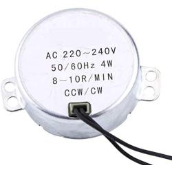 Turntable Synchron Motor, AC 220-240V Synchronous Geared Motor 4W 1Pc CCW/CW Geared Motor for Electric Fan, Handicrafts (4#)