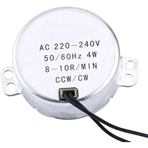 Turntable Synchron Motor, AC 220-240V Synchronous Geared Motor 4W 1Pc CCW/CW Geared Motor for Electric Fan, Handicrafts (4#)