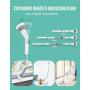 LyriFine Electric Spin Scrubber, Electric Cleaning Brushes with Extendable Handle and 4 Replaceable Brush Heads, Electric Scrubber with 1.5 Hrs Long Worktime for Shower Bathroom Tub Tile Floor,White