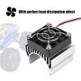 1/10 RC Aluminum Alloy Heat Sink with Cooling Fan for 540/550 / 3650 Motor RC Car (Silver)