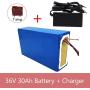 Multinn 36V 30Ah E-Bike Lithium Ion Battery Pack, Built-in BMS Protection Board, 750W Motors Rechargeable Replacement Battery, with Charger,T