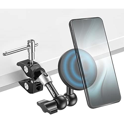 CAMOLO Magic Arm Clamp, Clamp Camera Mount Magnetic 5 Inch Adjustable Articulated Magic Arm + Super Clamp Large Crab Pliers Clip kit, Camera Mount for iPhone DSLR Rig Gopro Smartphone Monitor