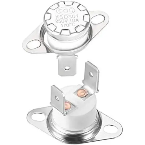 uxcell KSD301 Thermostat 170°C/338°F 10A Normally Closed N.C Adjust Snap Disc Temperature Switch 2pcs