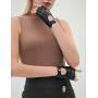 YISEVEN Womens Motorcycle Driving Fingerless Leather Gloves Unlined