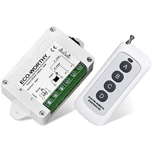 ECO-WORTHY Linear Actuator Motor Controller, Remote Positive Inversion Control Kit for Linear Actuator, Forward Reverse Remote Control System 12V DC