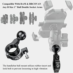 BRCOVAN Aluminum Alloy 1 Ball Handlebar Mount Base for Rails 0.5 to 1.26 in Diameter, Compatible with RAM Mounts 1 Inch Ball Socket Arm & Motorcycle Bike Phone Mount Holder (Set of 5)