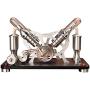 Sunnytech Hot Air Stirling Engine Motor Educational Electricity 4 Cylinders Generator Colorful LED M14-V4-D