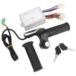 Akozon Brushed Speed Controller Kit Brush Speed Motor Controller 48V 800W with Lock Throttle Grip for Electric Bike Motor Scooter