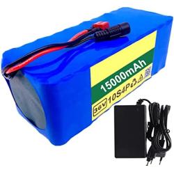 YXDFG 36V 15Ah E-Bike Battery, 10S4P Lithium Ion Battery Pack36v 15000Mah High Power Battery,with BMS+42V2A Charger,for 350W 500W 750W1000w Motor Electric Bike