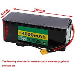 Jieoto Electric Scooters Battery 36V 14AH Electric Bike Battery E-Bike Lithium Battery Pack for 200W 300W 350W 500W Bicycle Motor with BMS Protection Board