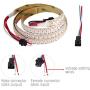 WS2812B ECO LED Strip,BTF-LIGHTING Chasing Effects 5050SMD Individually Addressable 3.3FT 144(2X72) Pixels/m Flexible White FPCB Dream Color IP30 Non-Waterproof for Bedroom DIY Projects DC5V