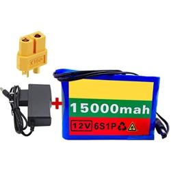 WOGQX Battery for Electric Bicycles Pack 12V 15Ah 6S1P E-Bike Lithium-Ion Battery Built in BMS for 500W 350W 250W Electric Bicycle Scooter Motor with Charger