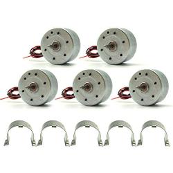EUDAX Mini Generator Motors 3V-12V DC Motor Electric Motor for DIY Toys Wind Turbine Generator Hand Cranked Power Generator Model (Metal Motor Holder)