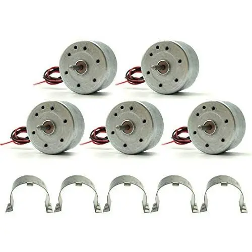 EUDAX Mini Generator Motors 3V-12V DC Motor Electric Motor for DIY Toys Wind Turbine Generator Hand Cranked Power Generator Model (Metal Motor Holder)