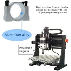 GREESUNY 52mm Aluminum Spindle Clamp Motor Mounting Bracket with 4PCS M6 Screws for CNC Router Engraving Machine